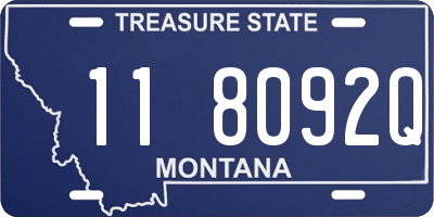 MT license plate 118092Q