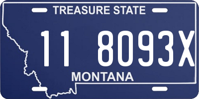 MT license plate 118093X
