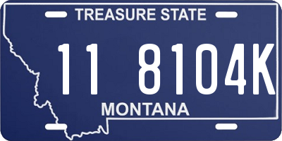MT license plate 118104K