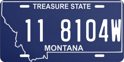 MT license plate 118104W