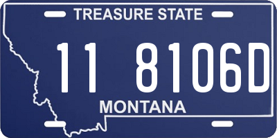 MT license plate 118106D