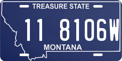 MT license plate 118106W
