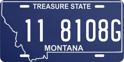 MT license plate 118108G