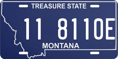 MT license plate 118110E