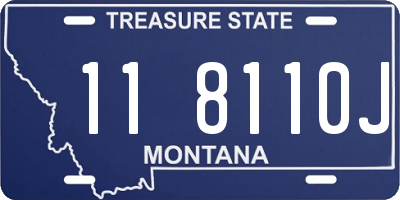 MT license plate 118110J