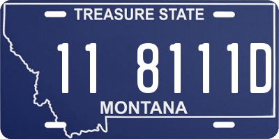MT license plate 118111D