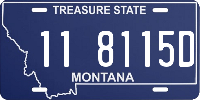 MT license plate 118115D