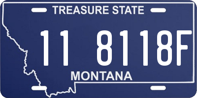 MT license plate 118118F