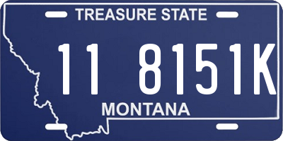 MT license plate 118151K
