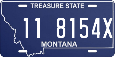 MT license plate 118154X