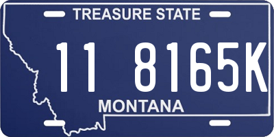 MT license plate 118165K