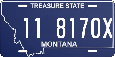 MT license plate 118170X