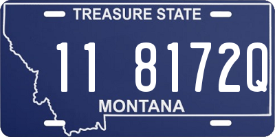 MT license plate 118172Q
