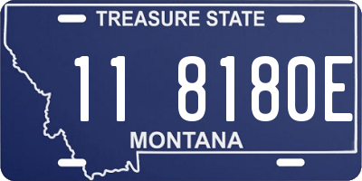 MT license plate 118180E