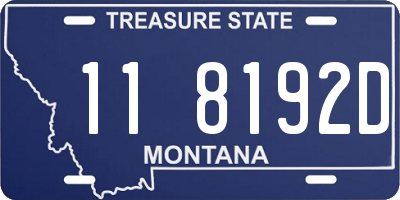 MT license plate 118192D