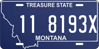 MT license plate 118193X