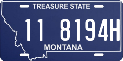 MT license plate 118194H