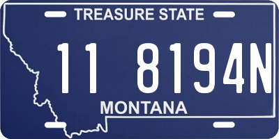 MT license plate 118194N