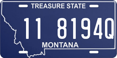 MT license plate 118194Q