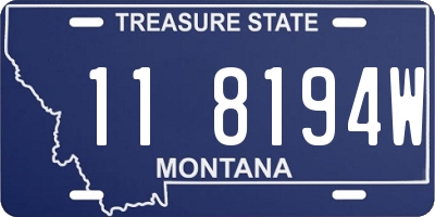 MT license plate 118194W