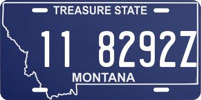 MT license plate 118292Z