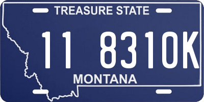 MT license plate 118310K