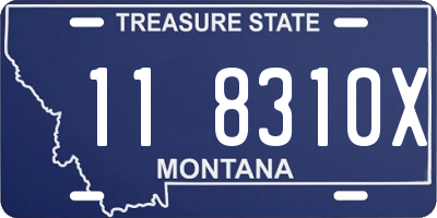MT license plate 118310X