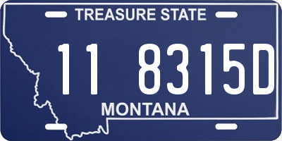 MT license plate 118315D