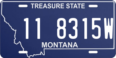 MT license plate 118315W