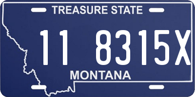 MT license plate 118315X