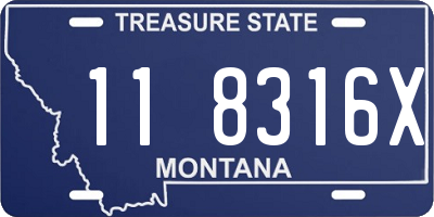 MT license plate 118316X