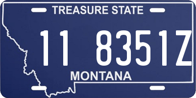 MT license plate 118351Z