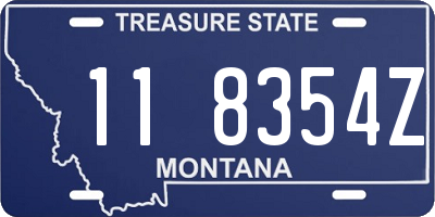 MT license plate 118354Z