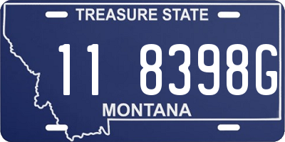 MT license plate 118398G