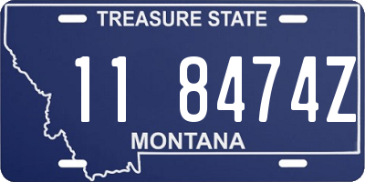 MT license plate 118474Z