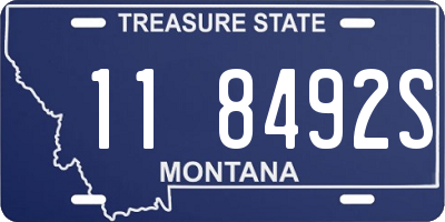 MT license plate 118492S