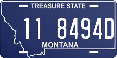 MT license plate 118494D