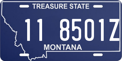 MT license plate 118501Z