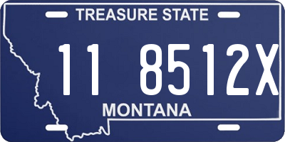 MT license plate 118512X