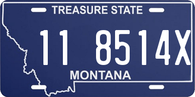 MT license plate 118514X