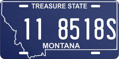 MT license plate 118518S