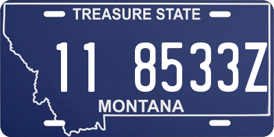 MT license plate 118533Z