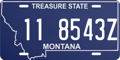 MT license plate 118543Z