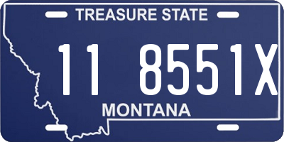 MT license plate 118551X