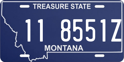 MT license plate 118551Z