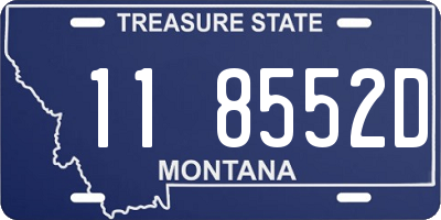 MT license plate 118552D