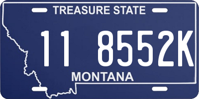 MT license plate 118552K