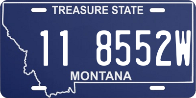 MT license plate 118552W