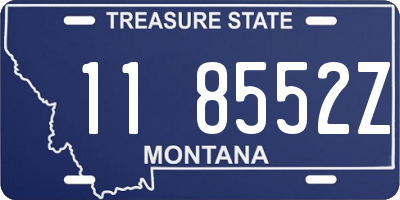 MT license plate 118552Z