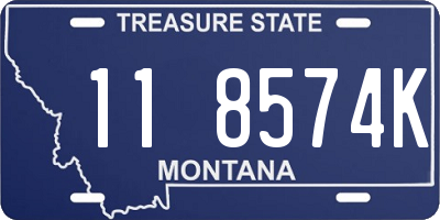 MT license plate 118574K